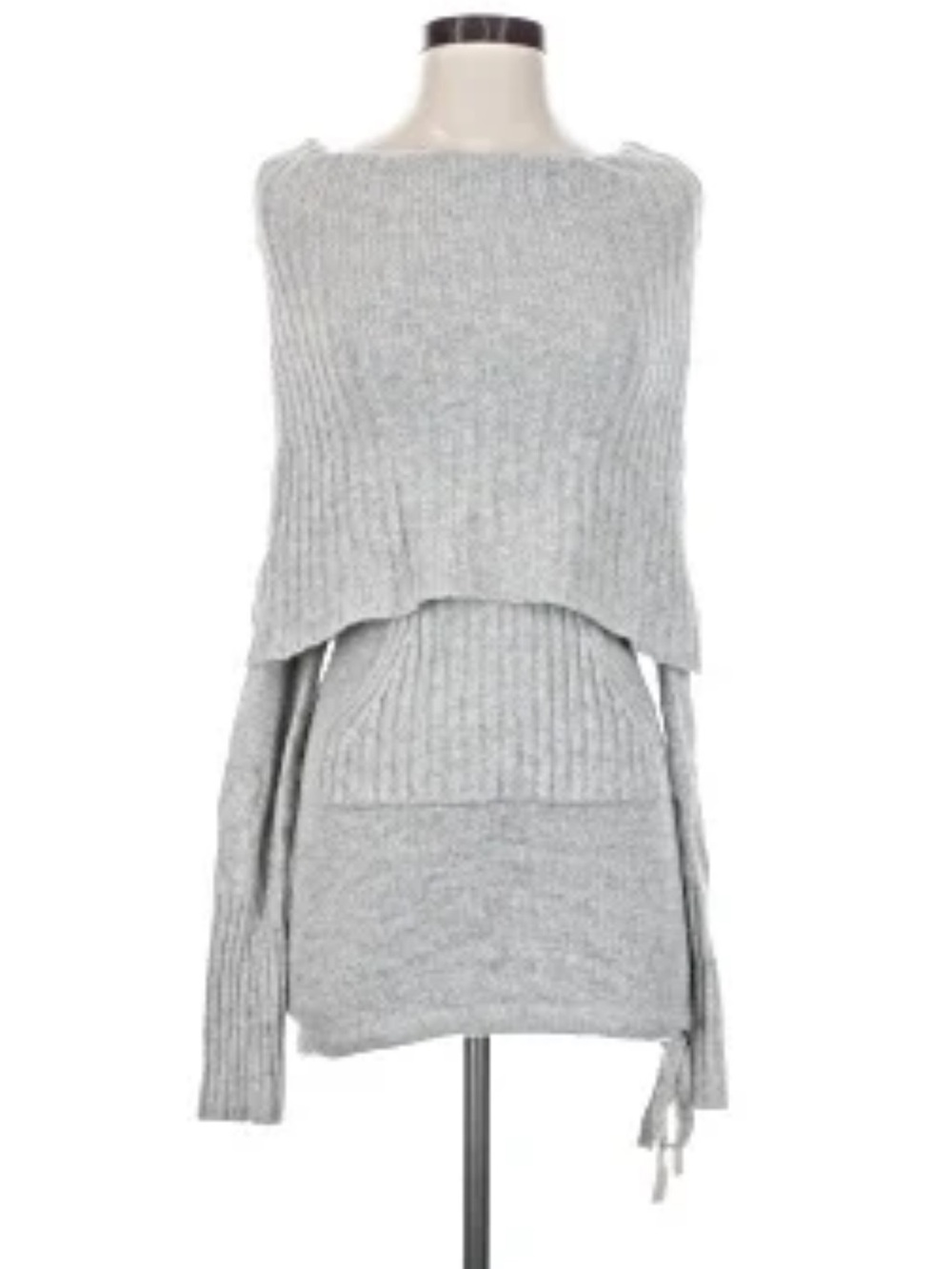 ANTHROPOLOGIE SLEEPING ON SNOW Rabbit Rib Knit Off The Shoulder Long Sweater, M